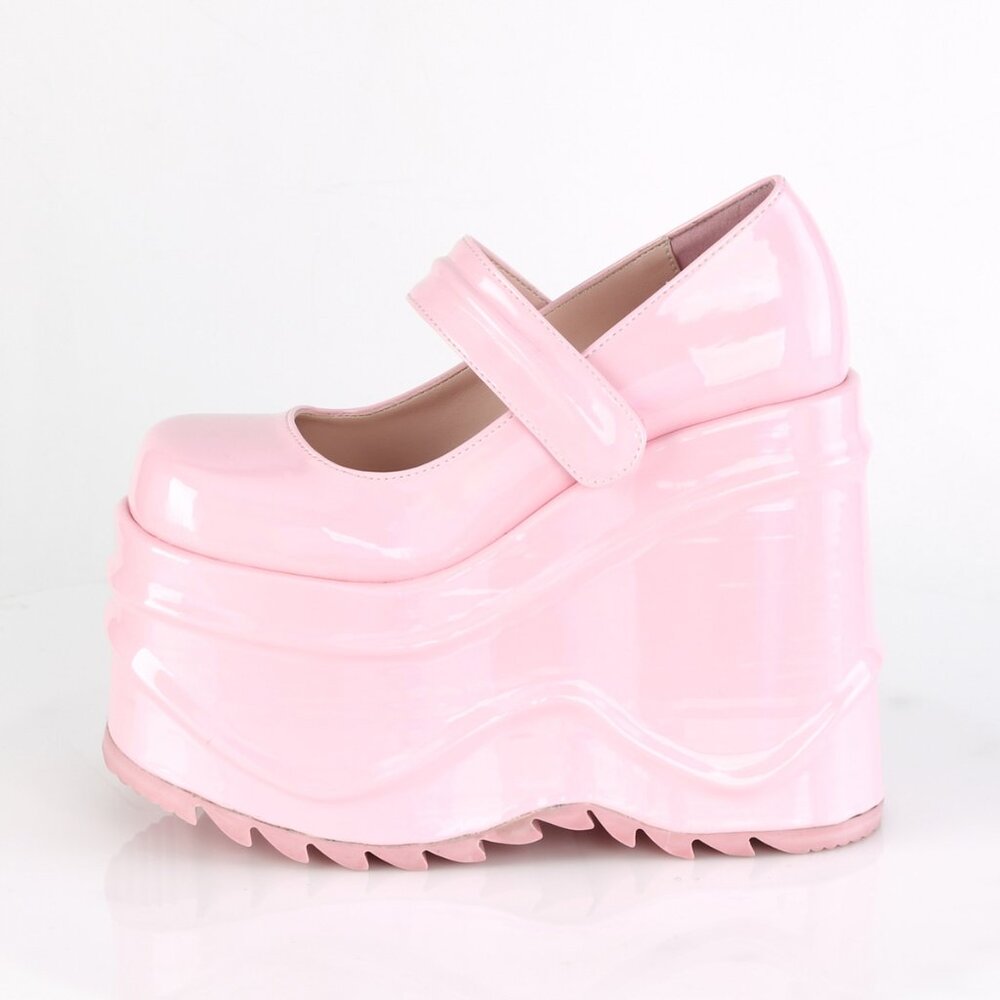 Demonia Wave 32 Baby Pink Platform Mary Janes - Picture 5 of 5